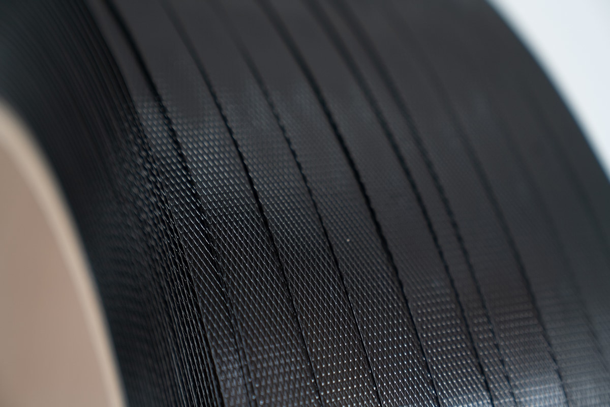 PP omsnoeringsband zwart - 12mm x 3.000 m x 0,55mm K406