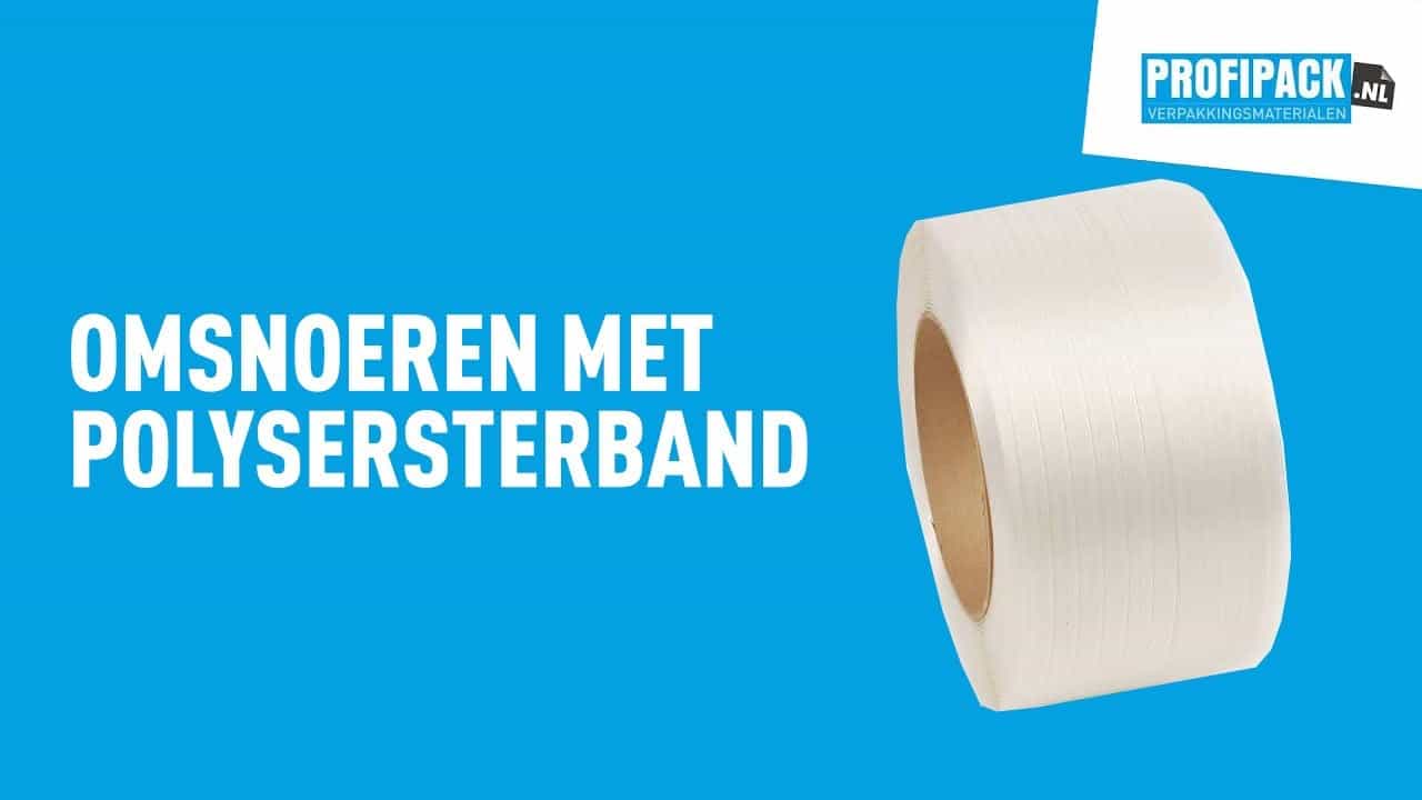 Polyesterband haspel draagbaar blauw