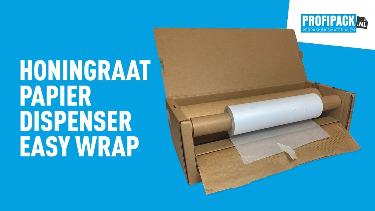 Honingraat papier dispenser Easy wrap - 50cm x 80gr + 30cm x 110m softline (navulbaar)