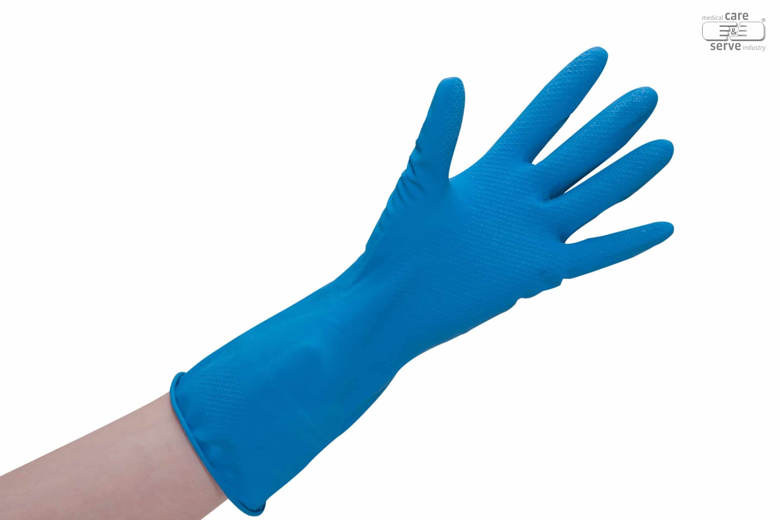 Huishoudhandschoen latex blauw - maat M