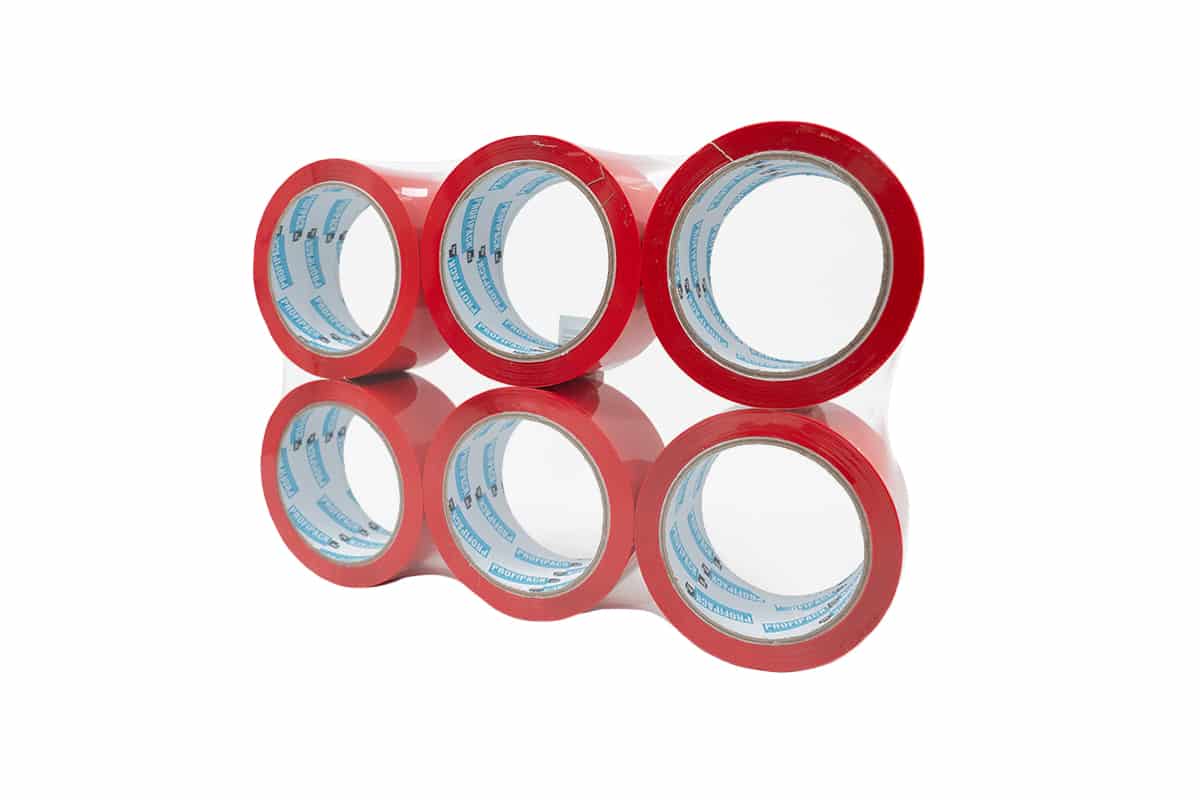 PP acryl tape rood - 50mm x 66m