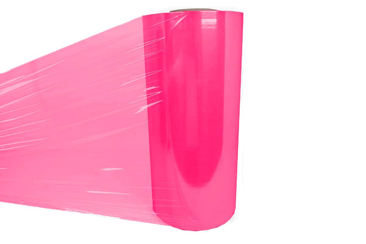 Machinefolie roze - 50cm x 1500m x 23my x 150% (per rol)