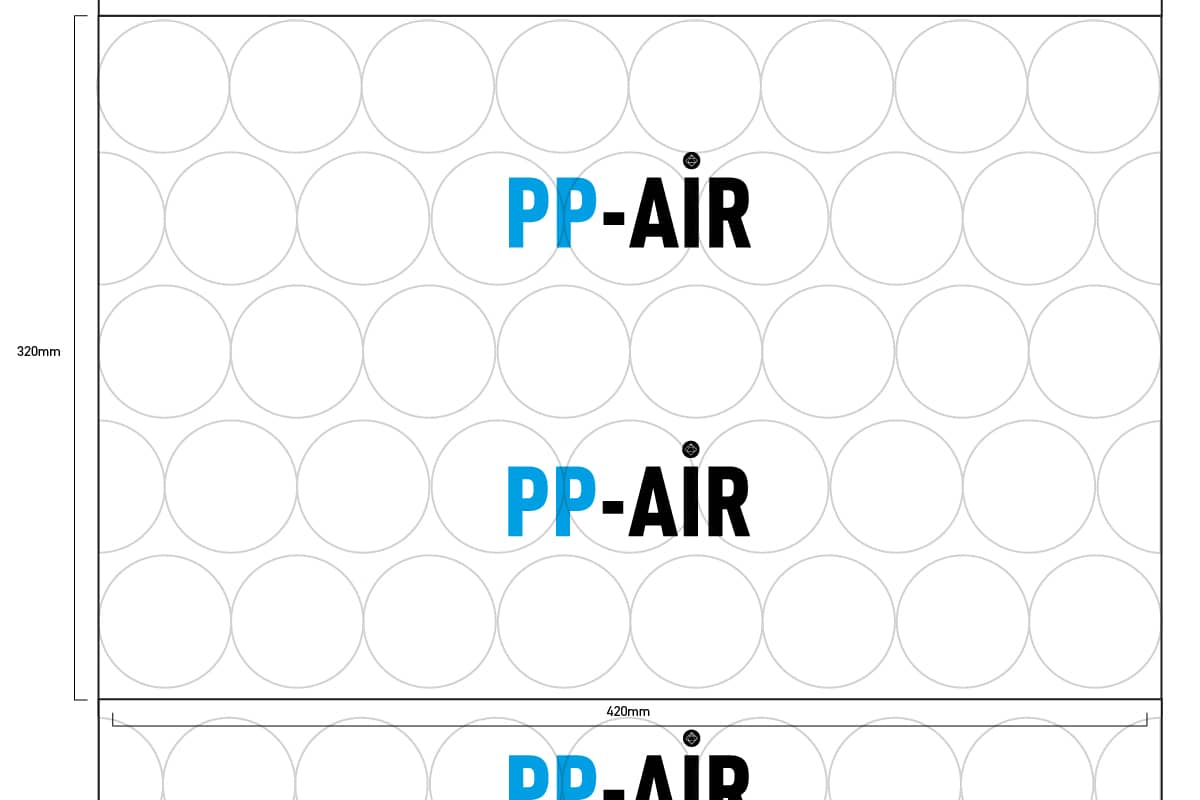 PP air luchtzakjes machine NANO 4.0 met 2 rollen folie