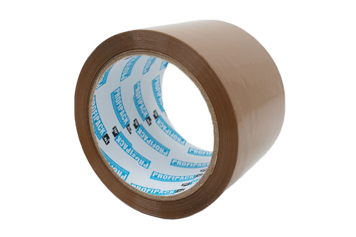 PP acryl tape bruin - 75mm x 66m
