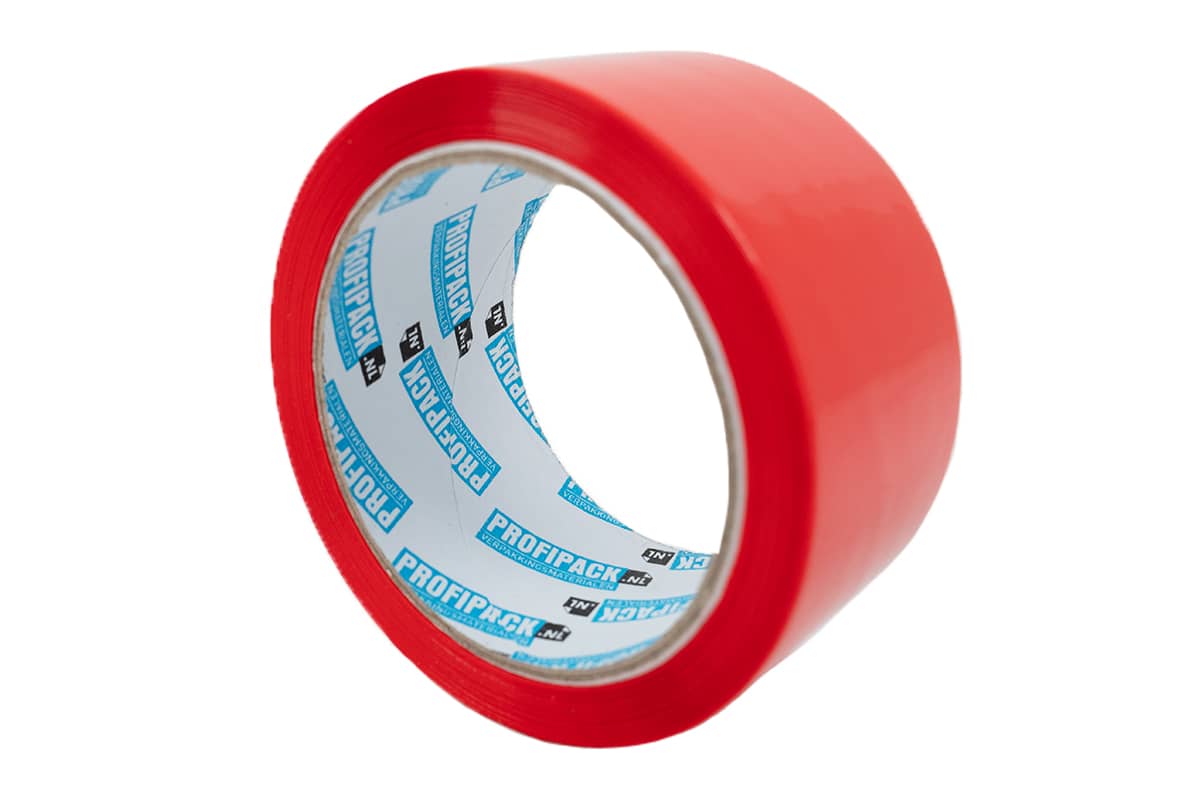 PP acryl tape rood - 50mm x 66m