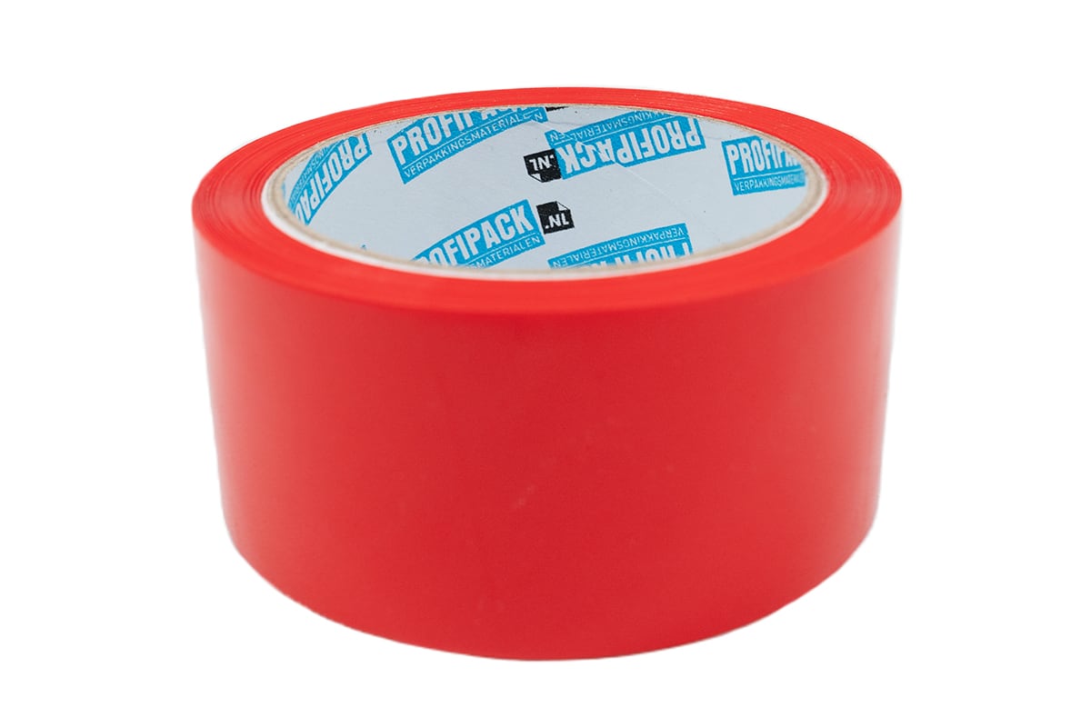 PP acryl tape rood - 50mm x 66m